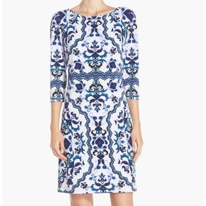 Vince Camuto print 3/4 sleeve shift dress Fully lined  Women’s Size 14  Like New
